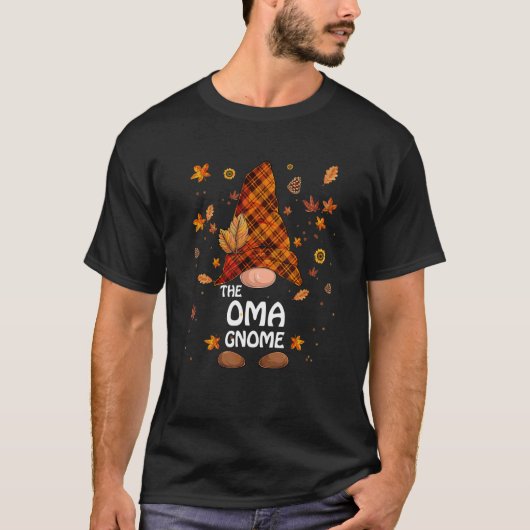 The Oma Fall Gnome Autumn Thanksgiving Tシャツ (正面)