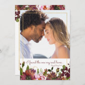 The One Soul Lovesフォトブルゴーニュ金ゴールド セーブザデート (正面/裏面)