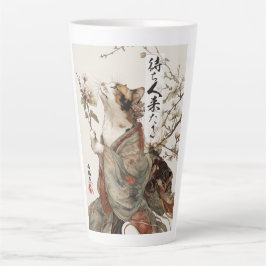 "The One Will Come" Japanese Cat Art Latte Mug カフェラテマグ