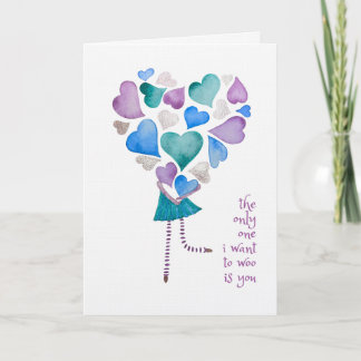The Only One I Want to Woo - Watercolour Love Card サンキューカード