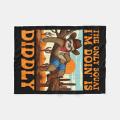 The Only Squat I’m Doin’ Is Diddly Sloth Cowboy Fu フリースブランケット (正面(横))