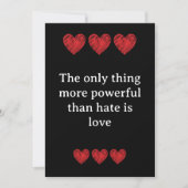 The only thing more powerful than hate is love 招待状 (正面)