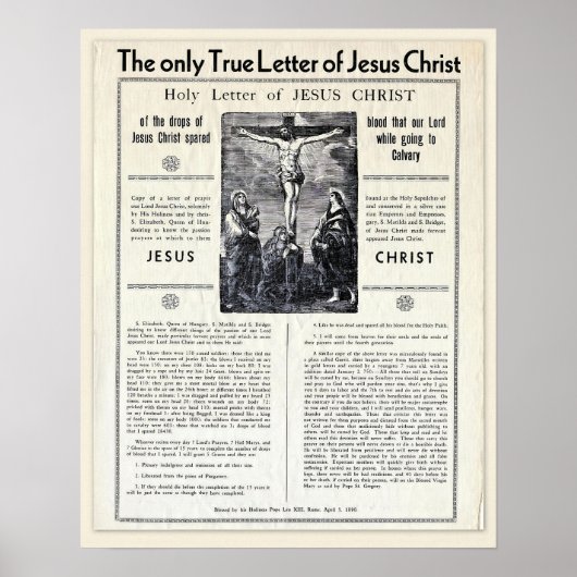 The Only True Letter of Jesus Christ ポスター (正面)