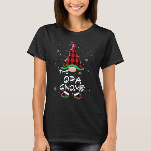 The Opa Gnome Red Buffalo Plaid Christmas Pajama Tシャツ (正面)
