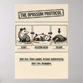 The Opossum Protocol Retro Humor ポスター