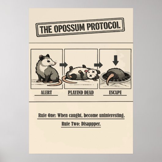 The Opossum Protocol Retro Humor ポスター (正面)