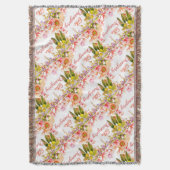 the orangery peach and lavenderThrow Pillow スローブランケット (正面縦)