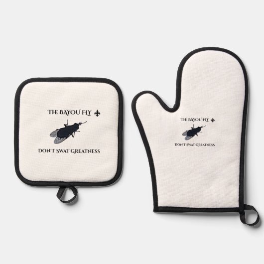 The Original Bayou Fly  Don't Swat Greatness 鍋つかみ&鍋敷きセット (正面)