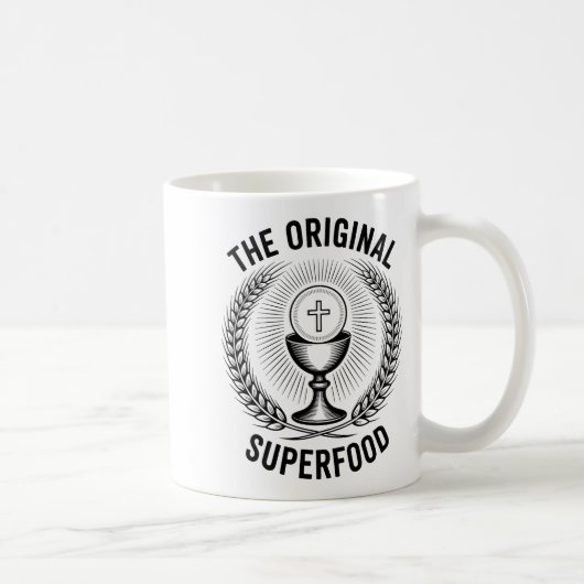 The Original Superfood Eucharist Catholic M  コーヒーマグカップ (右)