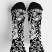 The other side – Black and White Hand-Drawn Art ソックス (上部)