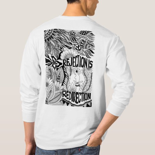 The other side – Black and White Hand-Drawn Art Tシャツ (裏面)