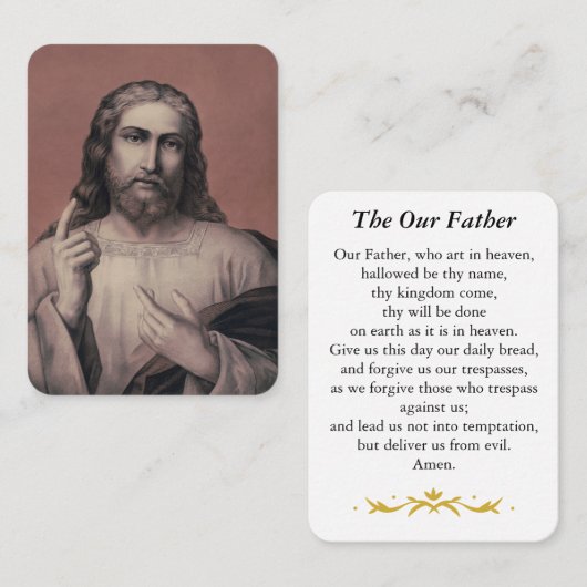 The Our Father Prayer Card プレイスカード (正面/裏面)