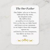 The Our Father Prayer Card プレイスカード (裏面)