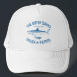 The Outer Banks Shark Patrol OBX Blue Vintage キャップ<br><div class="desc">The Outer Banks Shark Patrol OBX Vintage Style Distressed Blue Graphic Design.  North Carolina Nags Head Hatteras Ocracoke Atlantic Ocean Fish Fishing Sharks Seafood Boating Barrier Islands.</div>