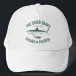 The Outer Banks Shark Patrol OBX Drk Green Vintage キャップ<br><div class="desc">The Outer Banks Shark Patrol OBX Vintage Style Distressed Dark Green Graphic Design.  North Carolina Nags Head Hatteras Ocracoke Atlantic Ocean Fish Fishing Sharks Seafood Boating Barrier Islands.</div>