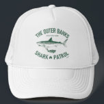 The Outer Banks Shark Patrol OBX Drk Green Vintage キャップ<br><div class="desc">The Outer Banks Shark Patrol OBX Vintage Style Distressed Dark Green Graphic Design.  North Carolina Nags Head Hatteras Ocracoke Atlantic Ocean Fish Fishing Sharks Seafood Boating Barrier Islands.</div>