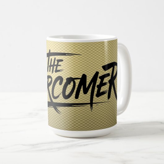 The Overcomer Bold Typography コーヒーマグカップ (正面右)