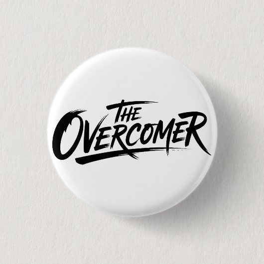 The Overcomer Bold Typography 缶バッジ (正面)