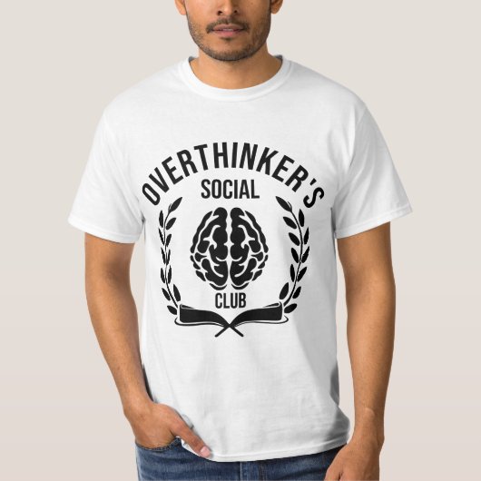 The Overthinker's Social Club T-shirt Design Tシャツ (正面)