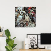 “The Owl and the Birds” by Arthur Rackham ポスター (ホームオフィス)