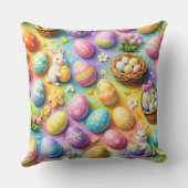 The owl Easter celebration kids bedroom throw クッション (裏面)