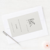 The Owl Ex Libris Bookplate -Menagerie Archive  長方形シール (封筒)