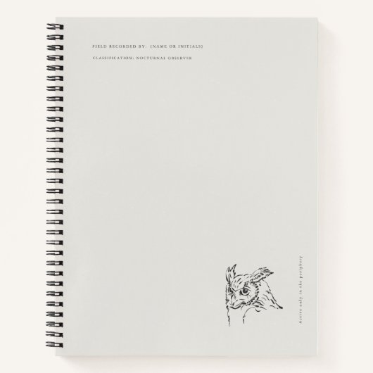 The Owl- Naturalist Menagerie Archive  ノートブック (正面)