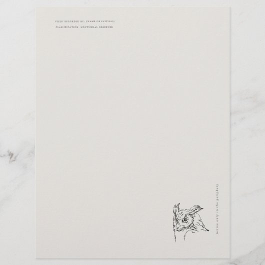 The Owl- Naturalist Menagerie Archive  レターヘッド (正面)