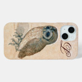 THE OWL, PIink, Sepia Monogram Case-Mate iPhoneケース (裏面 (横))