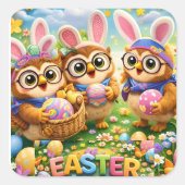 The owl sticker sheet スクエアシール (正面)