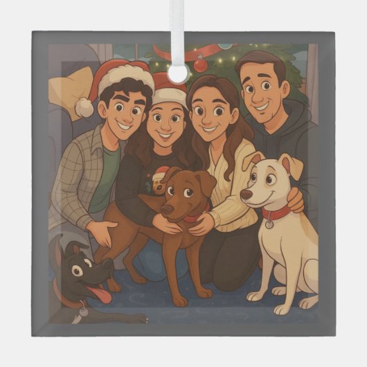 The pack at Christmas  ガラスオーナメント (正面)