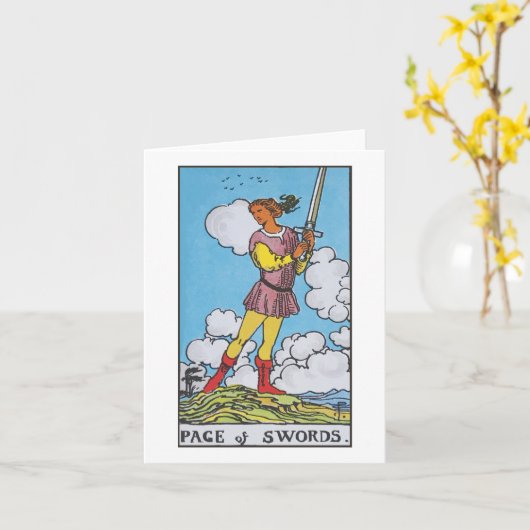 The Page of swords blank card カード (黄色い花)