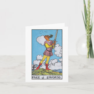 The Page of swords blank card カード