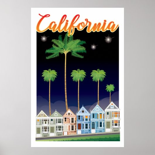 The Painted Ladies at Night | San Francisco ポスター (正面)