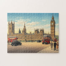 The Palace of Westminster Japanese Woodblock Print