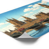 The Palace of Westminster Japanese Woodblock Print ポスター (角)