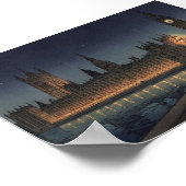 The Palace of Westminster Japanese Woodblock Print ポスター (角)