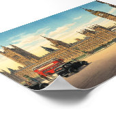 The Palace of Westminster Japanese Woodblock Print ポスター (角)