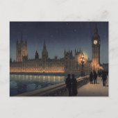 The Palace of Westminster Japanese Woodblock Print ポストカード (正面)