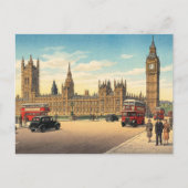 The Palace of Westminster Japanese Woodblock Print ポストカード (正面)
