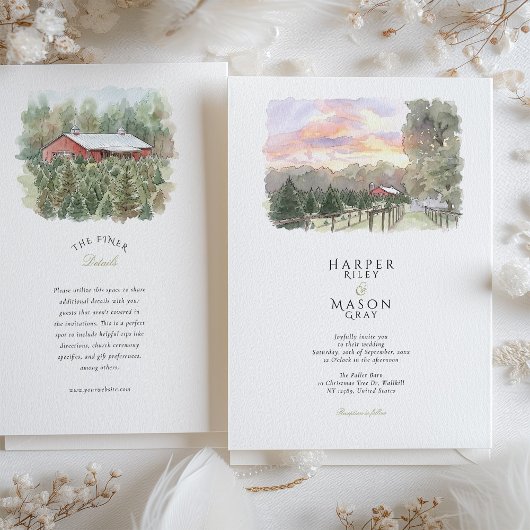 The Pallet Barn at Christmas Tree Lane Wedding 招待状