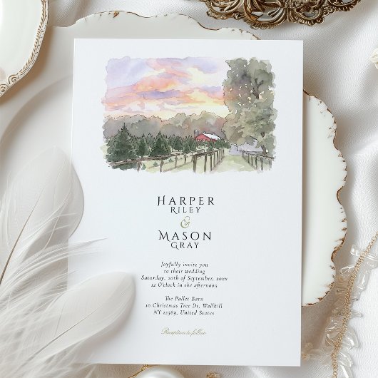 The Pallet Barn at Christmas Tree Lane Wedding 招待状