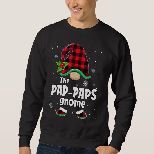 The Pap Paps Gnome Buffalo Plaid Christmas Matchin スウェットシャツ (正面)