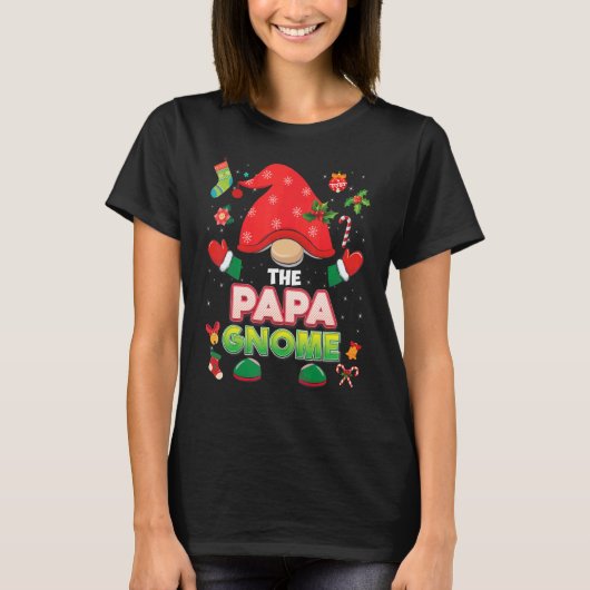 The Papa Gnome Matching Family Merry Christmas Paj Tシャツ (正面)