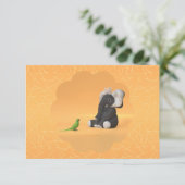 The parrot meets a stuffed elephant thank you card サンキューカード (スタンド正面)