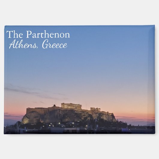 The Parthenon Greece at Sunset Souvenir Magnet マグネット (正面)