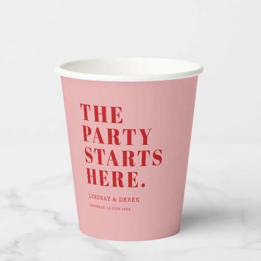 The Party Stars Here! Bold Font Wedding 紙コップ (正面)