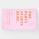 The Party Stars Here! Bold Font Wedding Welcome 横断幕 (横)