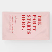 The Party Stars Here! Bold Font Wedding Welcome 横断幕 (横)