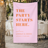 The Party Stars Here! Bold Font Wedding Welcome 横断幕